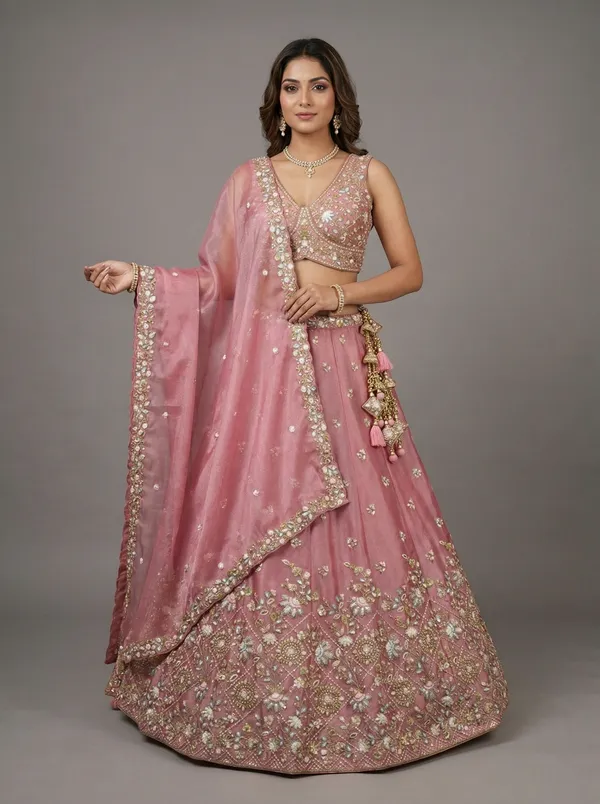 Pink_Net_Embroidered_Lehenga_Choli_Set_for_Women