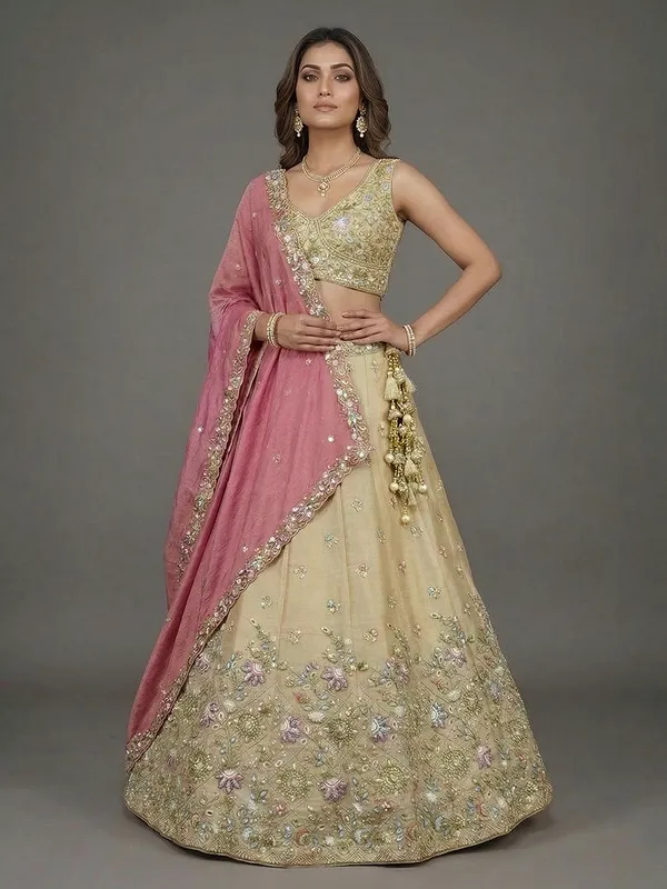 Beige_Embellished_Lehenga_Choli_Set_for_Women