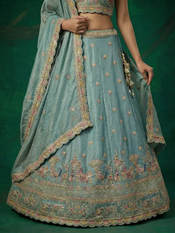 Sea_Green_Embroidered_Lehenga_Choli_Set_for_Women