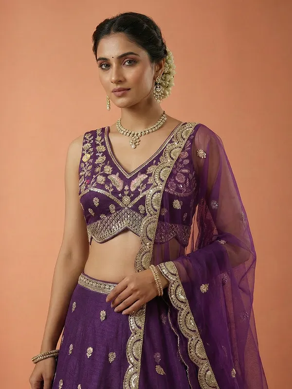 Purple_Embroidered_Lehenga_Choli_Set_for_Women