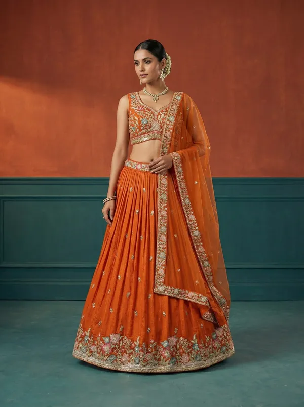 Orange_Embroidered_Lehenga_Choli_Set_for_Women