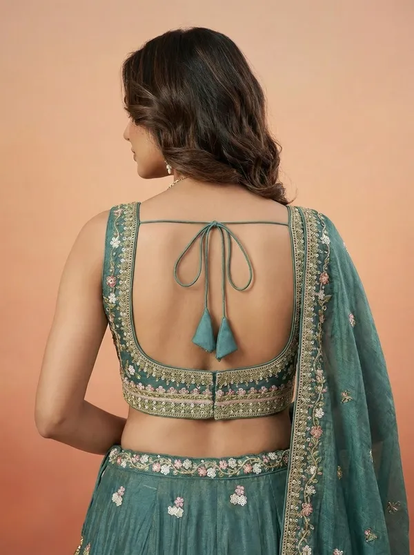 Teal_Embroidered_Lehenga_Set_for_Women