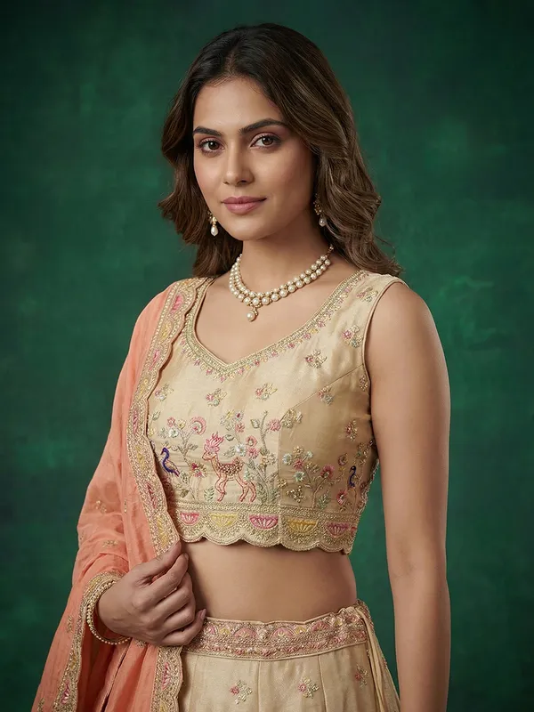 Peach_Embroidered_Lehenga_Choli_for_Women