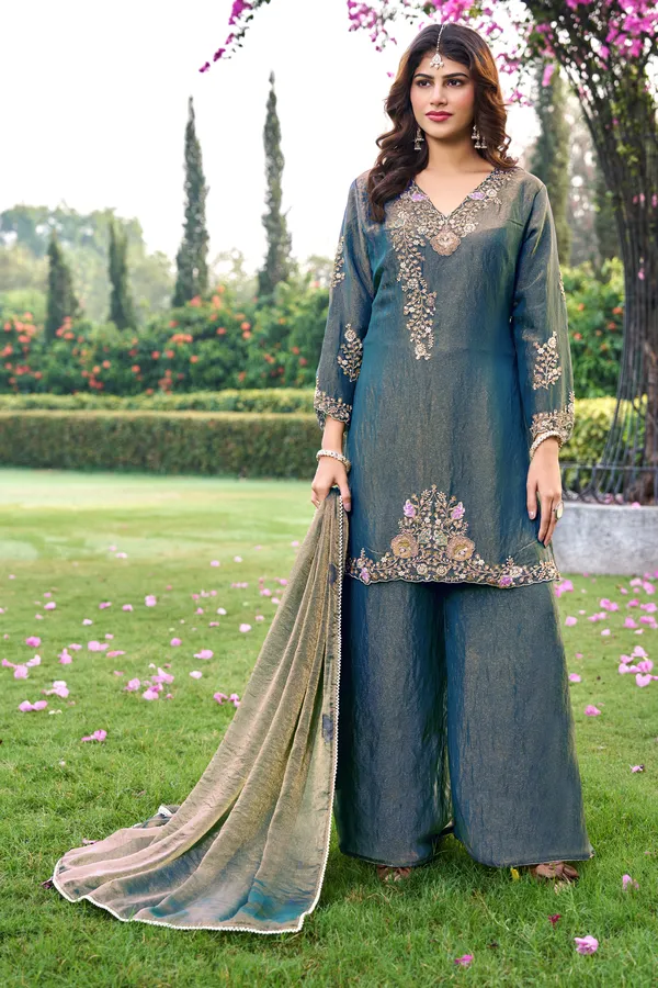 Teal_Embroidered_Straight_Suit_Set_for_Women