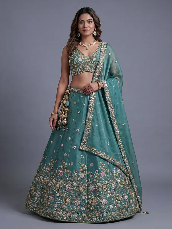 Teal_Embroidered_Lehenga_Choli_for_Women