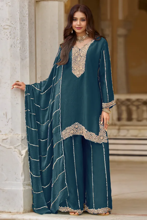 Teal_Embroidered_Kurta_Set_for_Women