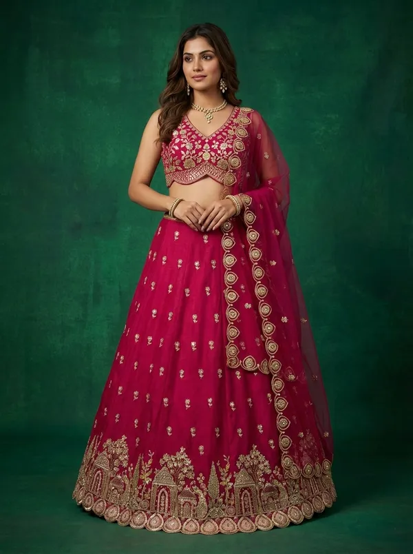 Magenta_Embroidered_Lehenga_Choli_Set_for_Women