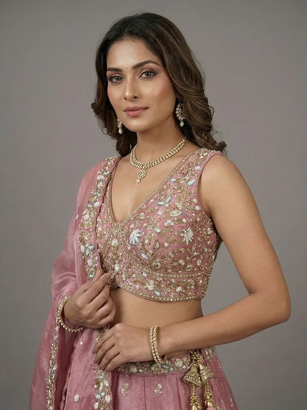 Pink_Embellished_Lehenga_Choli_Set_for_Women