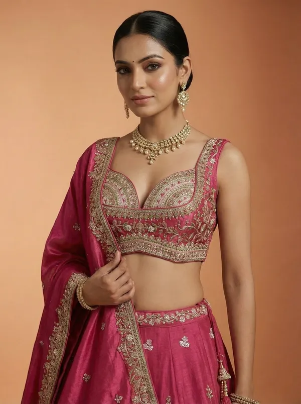 Pink_Embroidered_Lehenga_Choli_Set_for_Women