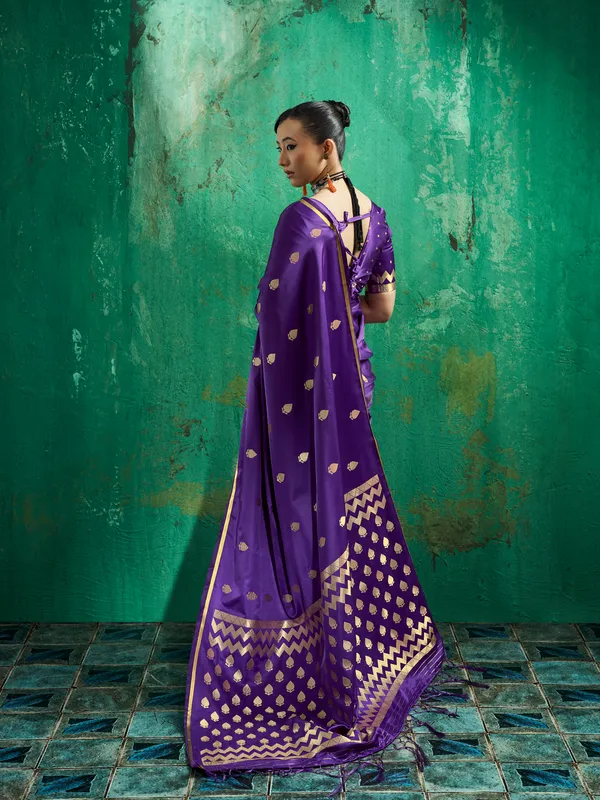 Purple_Printed_Saree_With_Blouse_for_Women