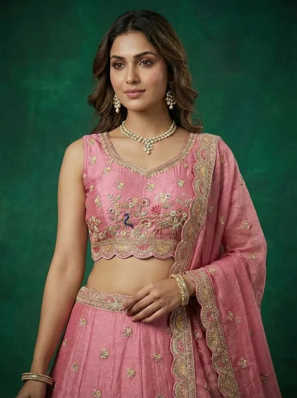 Pink_Embroidered_Lehenga_Choli_Set_for_Women