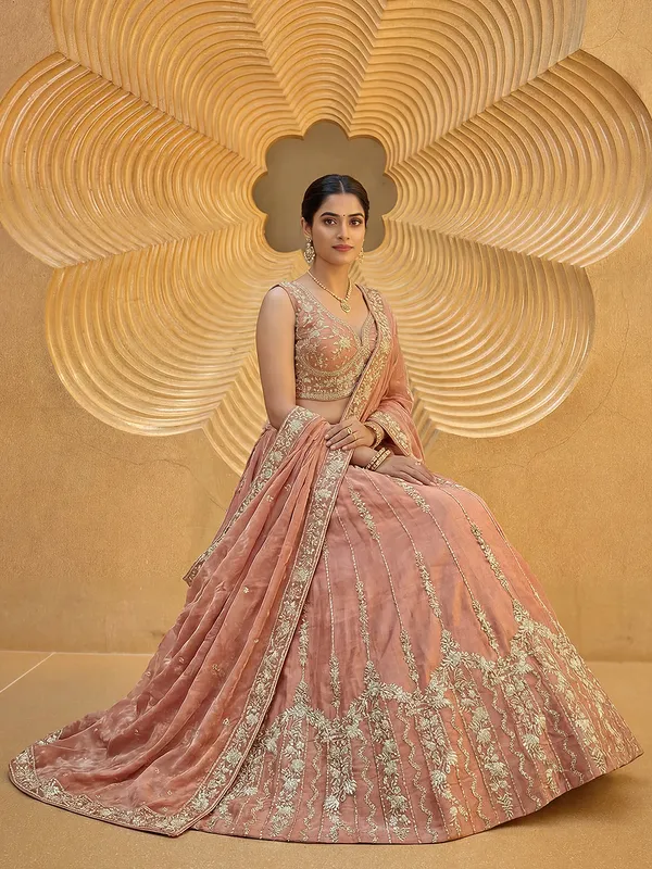 Peach_Embroidered_Lehenga_Choli_for_Women