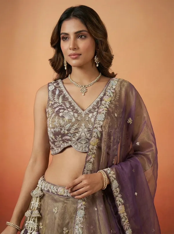 Taupe_And_Purple_Net_Embroidered_Lehenga_Choli_Set_for_Women