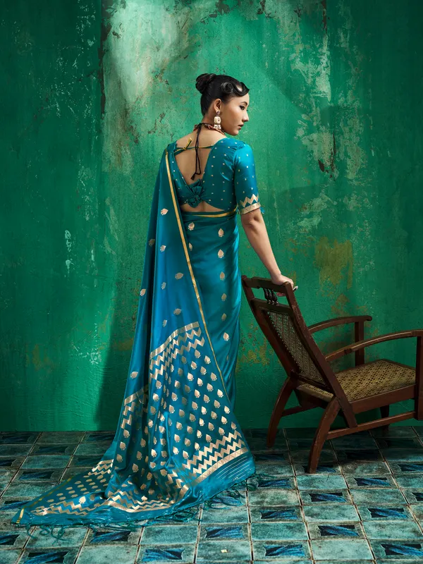 Teal_Woven_Saree_for_Women