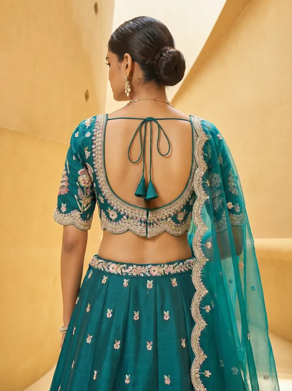 Teal_Embroidered_Lehenga_Choli_for_Women