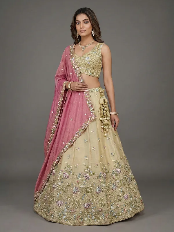Beige_Embellished_Lehenga_Choli_Set_for_Women