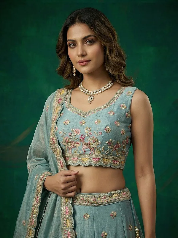 Sea_Green_Embroidered_Lehenga_Choli_Set_for_Women