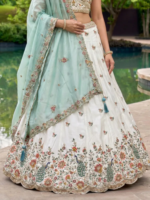 Mint_White_Embroidered_Lehenga_Choli_for_Women