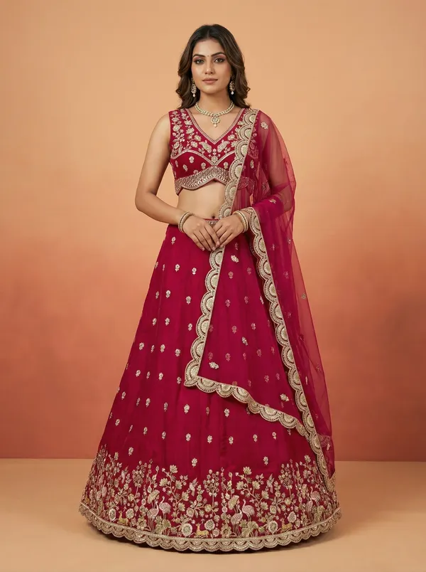 Maroon_Embroidered_Lehenga_Choli_Set_for_Women