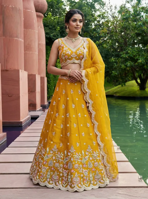 Yellow_Embroidered_Lehenga_Choli_Set_for_Women