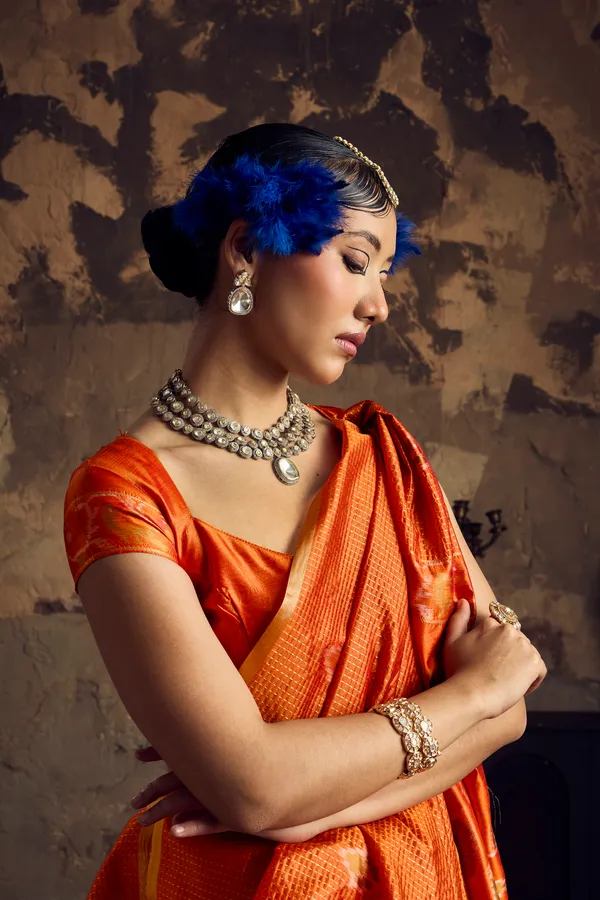 Orange_Woven_Traditional_Saree_for_Women