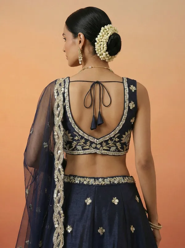 Navy_Embroidered_Flared_Lehenga_Choli_Set_for_Women
