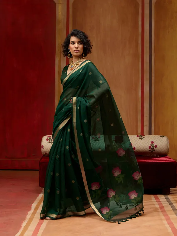 Green_Floral_Print_Saree_for_Women