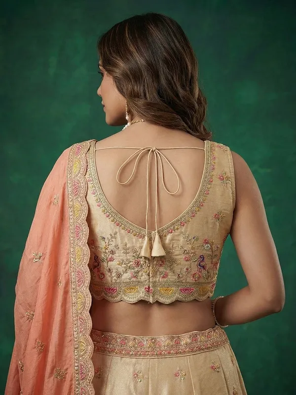 Peach_Embroidered_Lehenga_Choli_for_Women