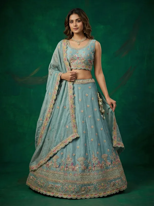 Mint_Embroidered_Lehenga_Choli_Set_for_Women