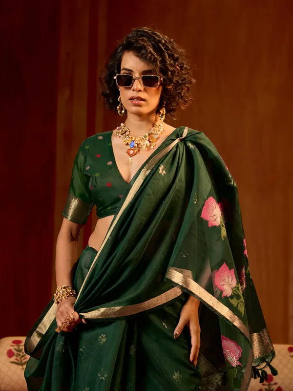 Green_Floral_Print_Saree_for_Women