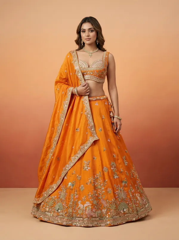 Orange_Embroidered_Lehenga_Choli_Set_for_Women