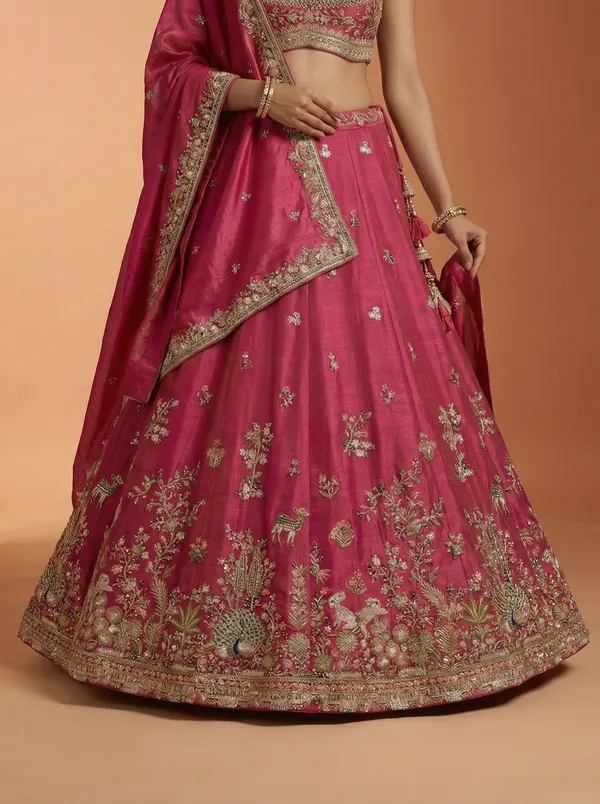 Pink_Embroidered_Lehenga_Choli_Set_for_Women