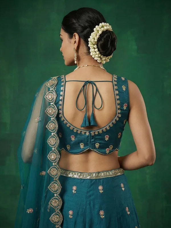 Teal_Embroidered_Lehenga_Choli_for_Women