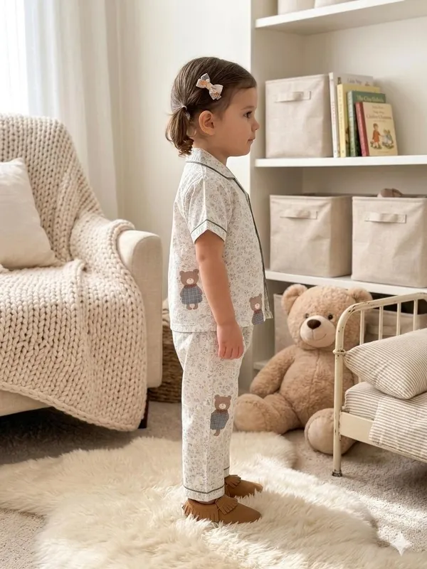 Cream_Muslin_Relaxed_Fit_Floral_Print_Night_Suit_For_Kids