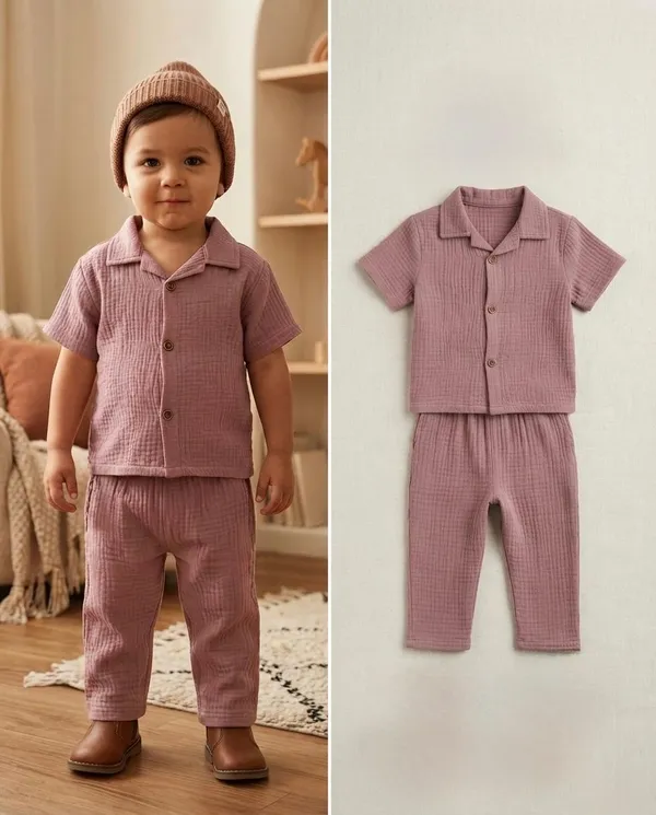Mauve_Cotton_Relaxed_Fit_Co_Ord_Set_For_Babies