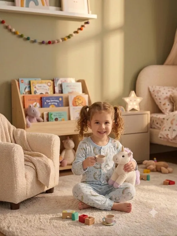 Light_Blue_Muslin_Relaxed_Fit_Rainbow_Print_Night_Suit_For_Kids