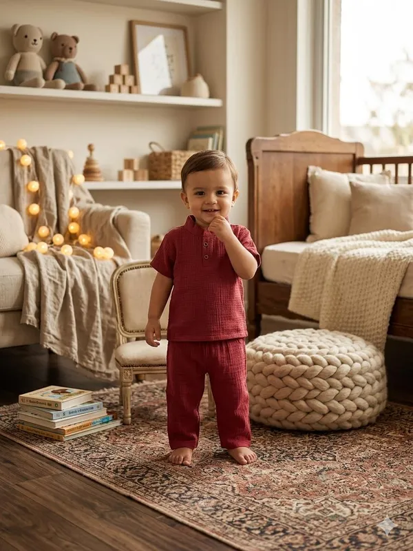 Maroon_Cotton_Relaxed_Fit_Co_Ord_Set_For_Babies