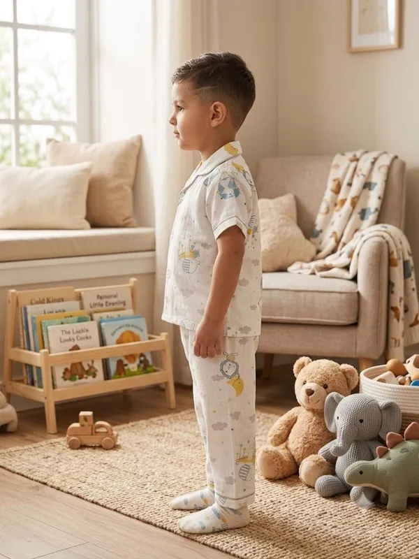 White_Muslin_Relaxed_Fit_Space_Print_Night_Suit_For_Kids