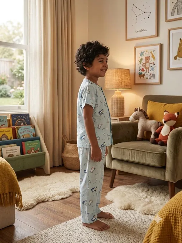 Light_Blue_Muslin_Relaxed_Fit_Printed_Night_Suit_For_Kids