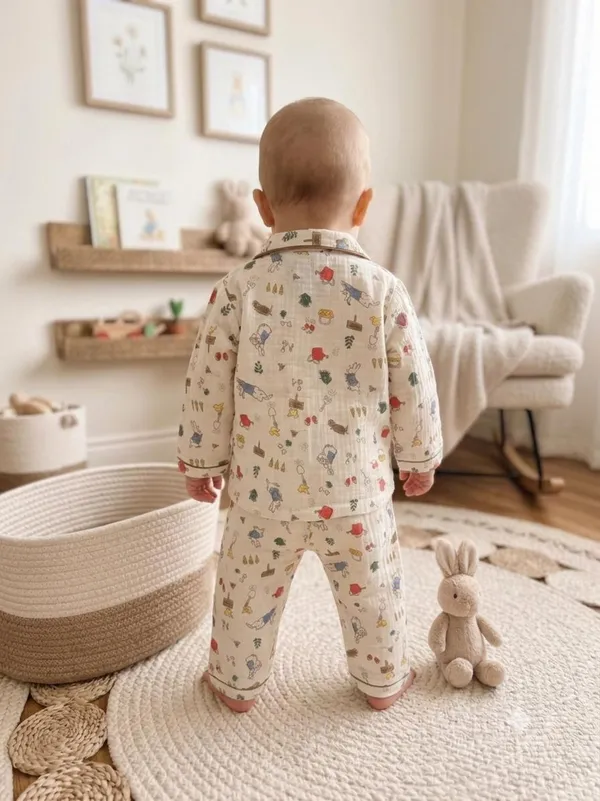Cream_Muslin_Relaxed_Fit_Printed_Night_Suit_For_Babies