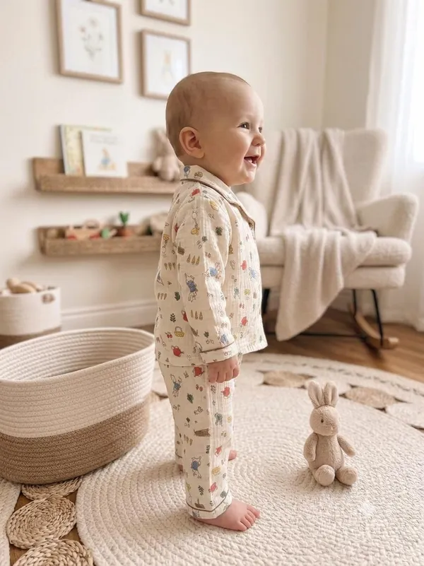 Cream_Muslin_Relaxed_Fit_Printed_Night_Suit_For_Babies