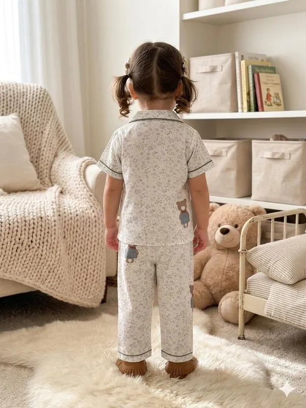 Cream_Muslin_Relaxed_Fit_Floral_Print_Night_Suit_For_Kids