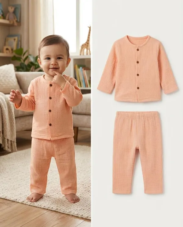 Peach_Cotton_Relaxed_Fit_Co_Ord_Set_For_Babies