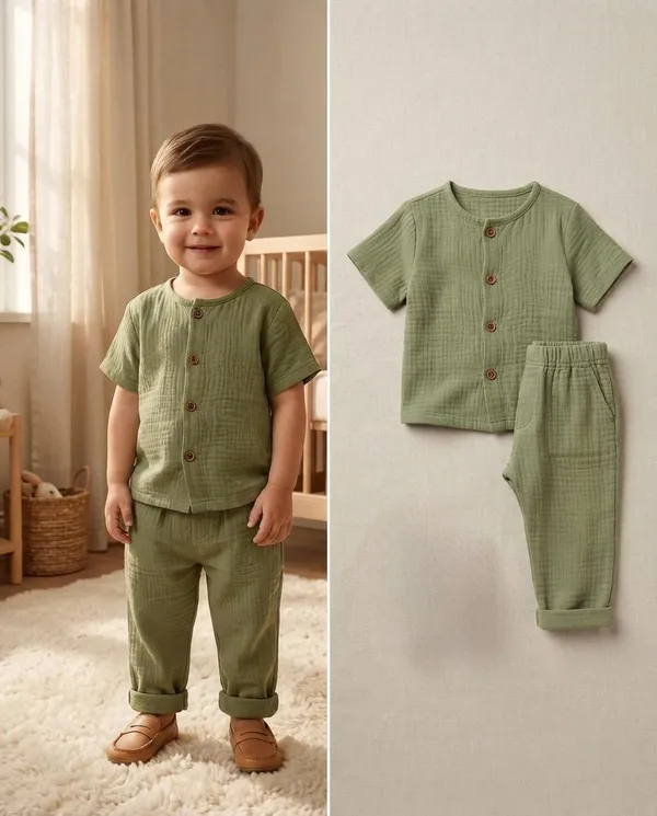 Olive_Green_Cotton_Relaxed_Fit_Co_Ord_Set_For_Babies