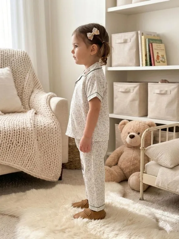 Cream_Muslin_Relaxed_Fit_Floral_Print_Night_Suit_For_Kids