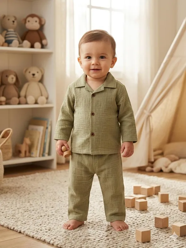 Olive_Cotton_Relaxed_Fit_Co_Ord_Set_For_Babies