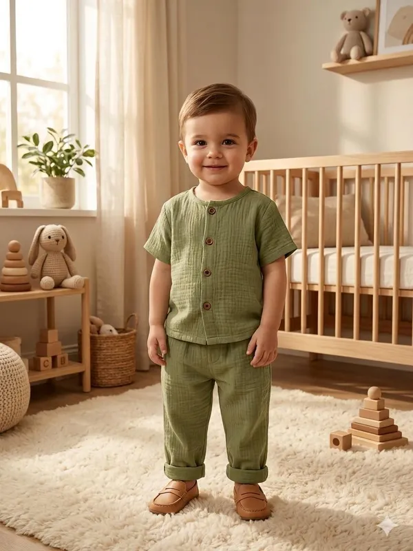Olive_Green_Cotton_Relaxed_Fit_Co_Ord_Set_For_Babies