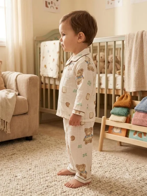 Cream_Muslin_Relaxed_Fit_Teddy_Floral_Print_Night_Suit_For_Babies