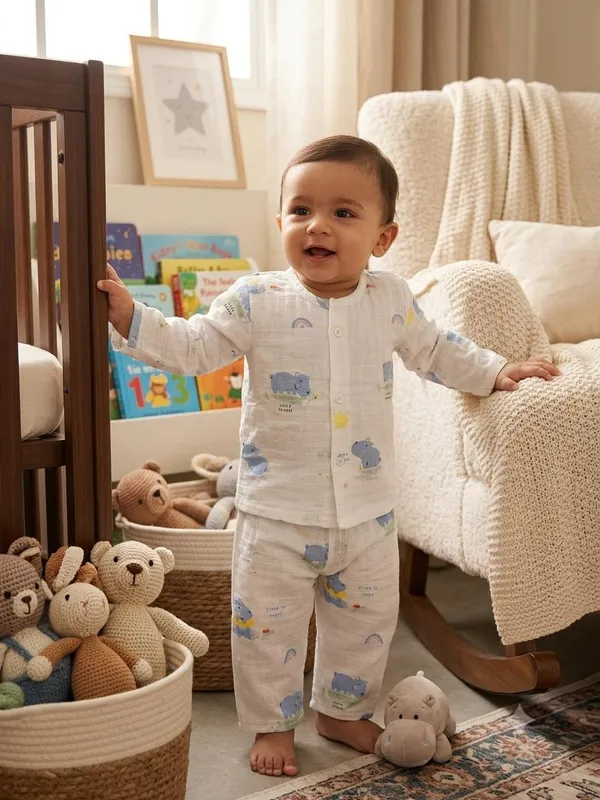 Cream_Muslin_Relaxed_Fit_Printed_Night_Suit_For_Babies