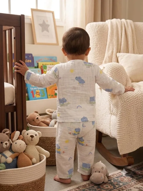Cream_Muslin_Relaxed_Fit_Printed_Night_Suit_For_Babies